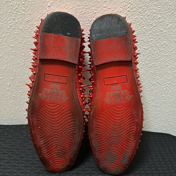 Royal Shoes Red Spikes Red Bottoms Mens Smoking Slip-on Dress Shoes Sizes 9 EUC main image 9